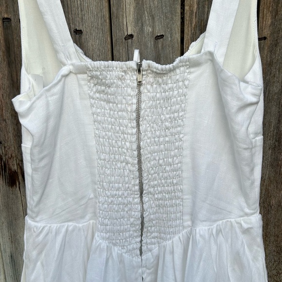 New Reformation Balia Linen Midi Dress White 4 - Picture 13 of 16